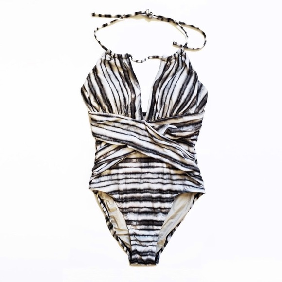 NWT La Blanca Bamboo Halter Top Swimsuit - Picture 2 of 5